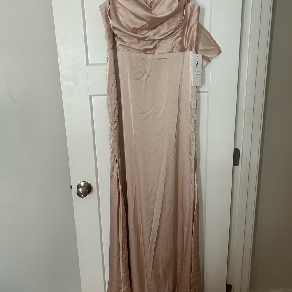 Elegant Champagne Satin Dress